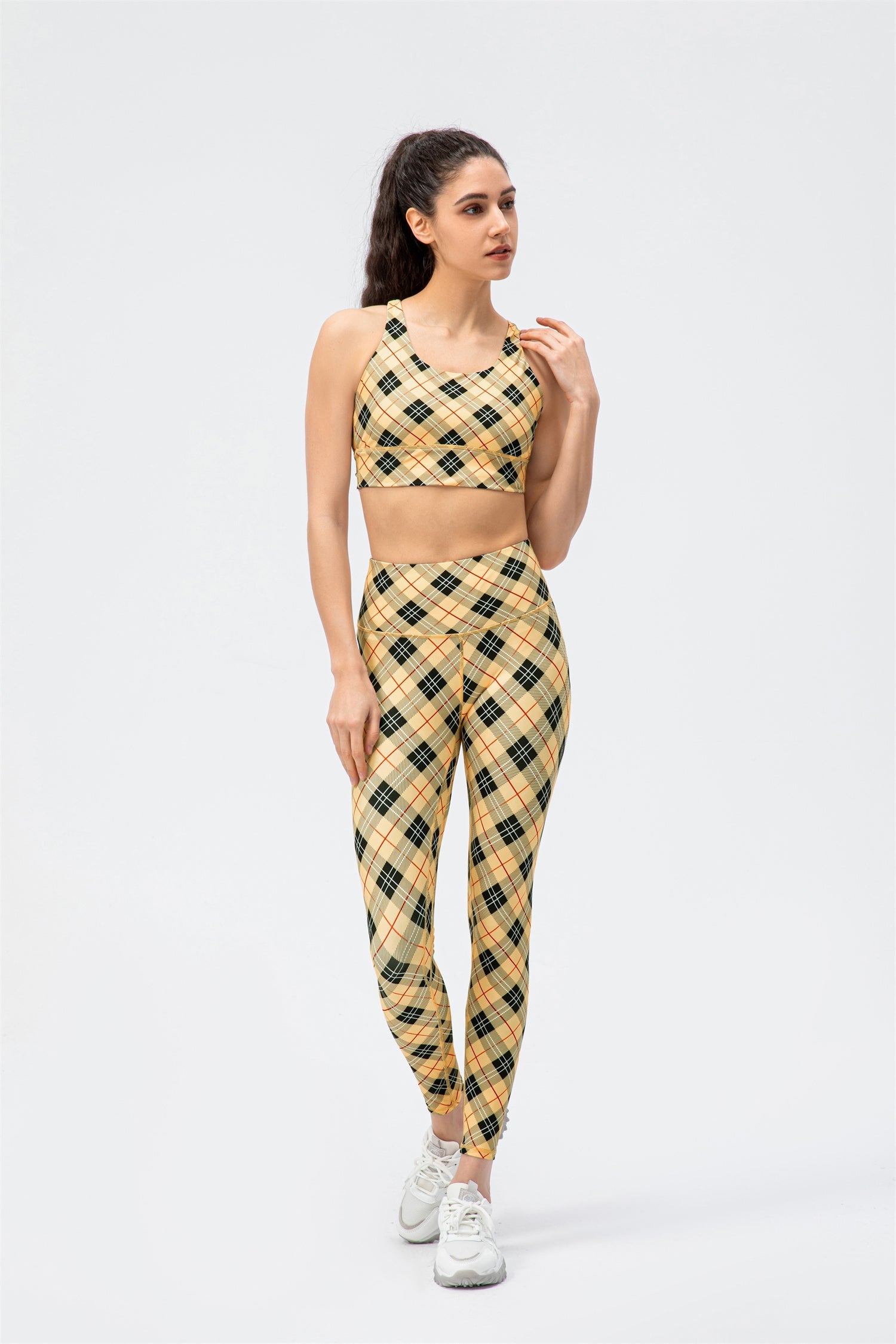 Sports Bra & leggings Set- Houndstooth