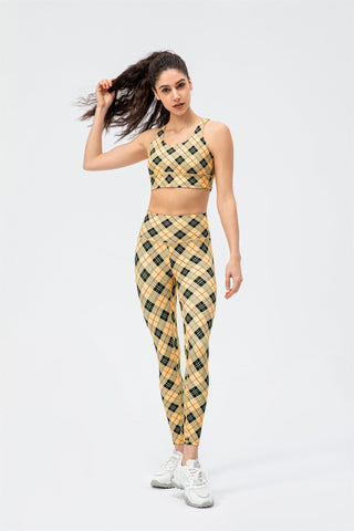 Sports Bra & leggings Set- Houndstooth