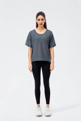 Loose Round Neck Sports Top