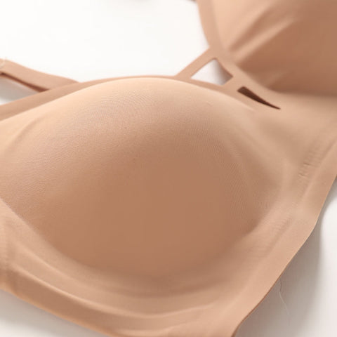 Hollow Out Wireless Bra Tan