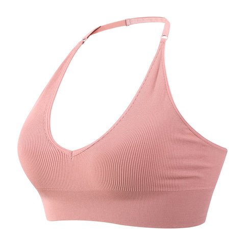 Deep V Low Back Hanging Neck Yoga Bra