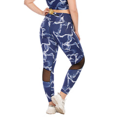 Printed Yoga Pants for Plus Size with Pocket