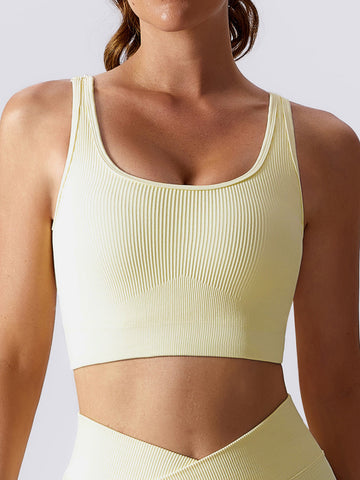 Live In – Geripptes, langes Crop-Top mit Riemchendesign 