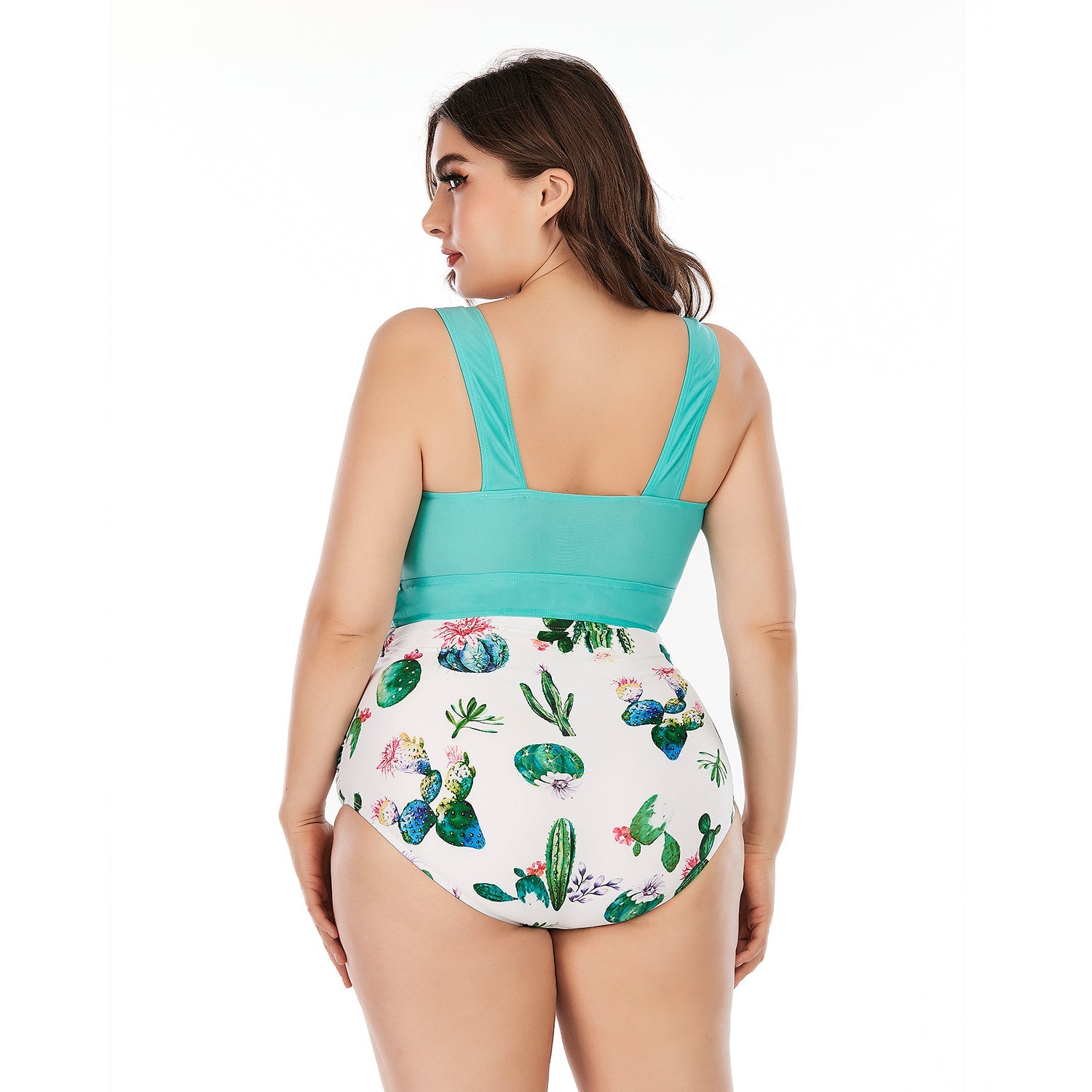 Traje de baño de dos piezas SiySiy de talla grande con hebilla en el pecho y estampado de frutas