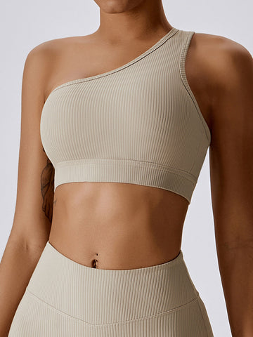 Yoga-BHs mit leichter Unterstützung und One-Shoulder-Design 