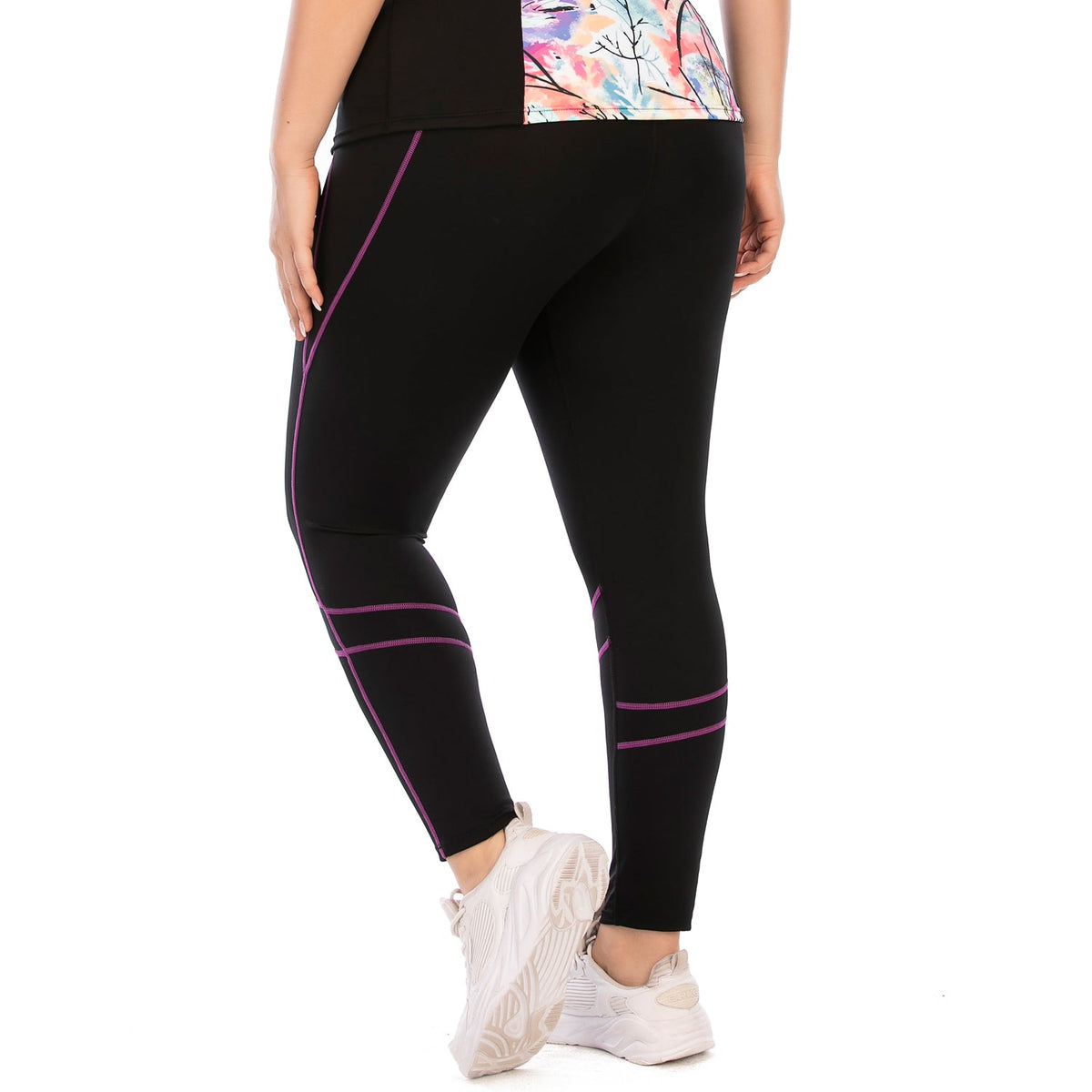 Leggings mit hoher Taille in Übergröße mit Tasche, Yoga- und Gym-Hose