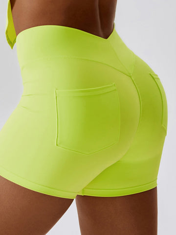 Scrunch Yoga-Shorts mit V-Tasche hinten 