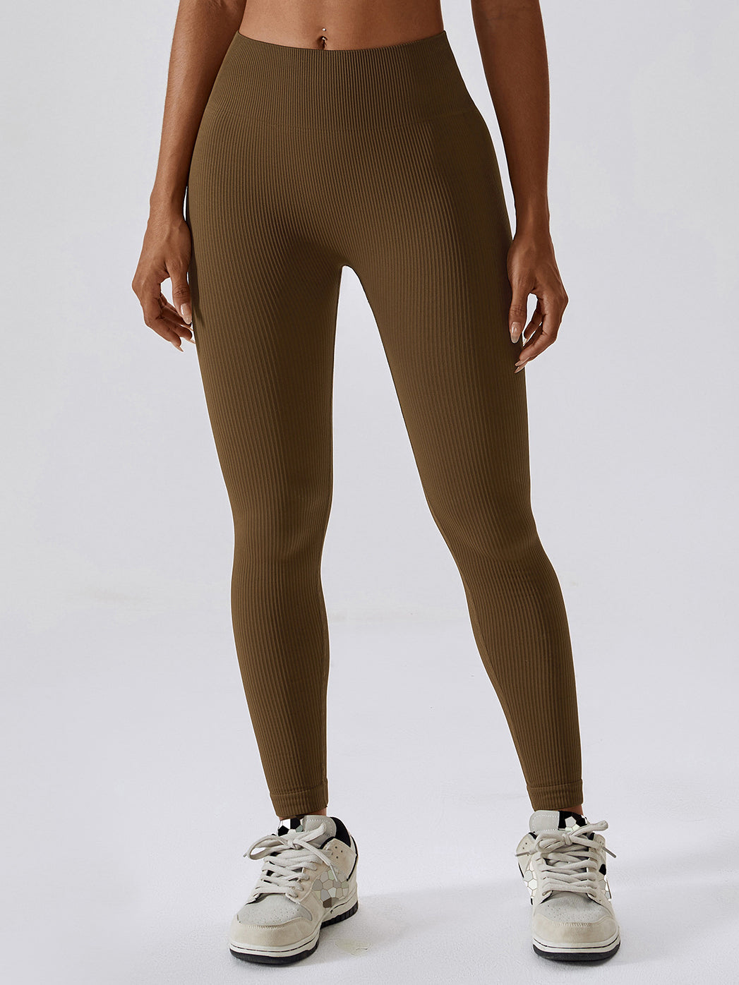 Seamless Rib Tummy Control Yoga Leggings