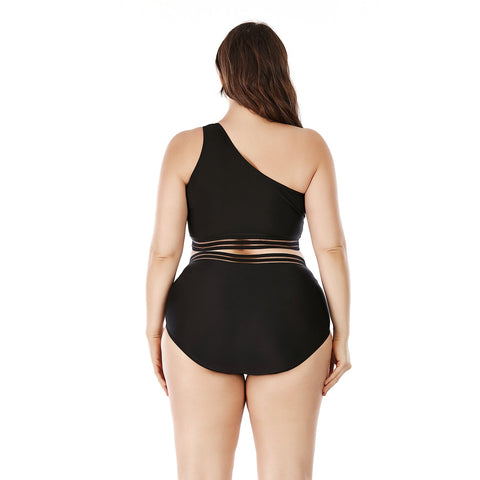 Traje de baño bikini de dos piezas de talla grande, traje de baño de cintura alta