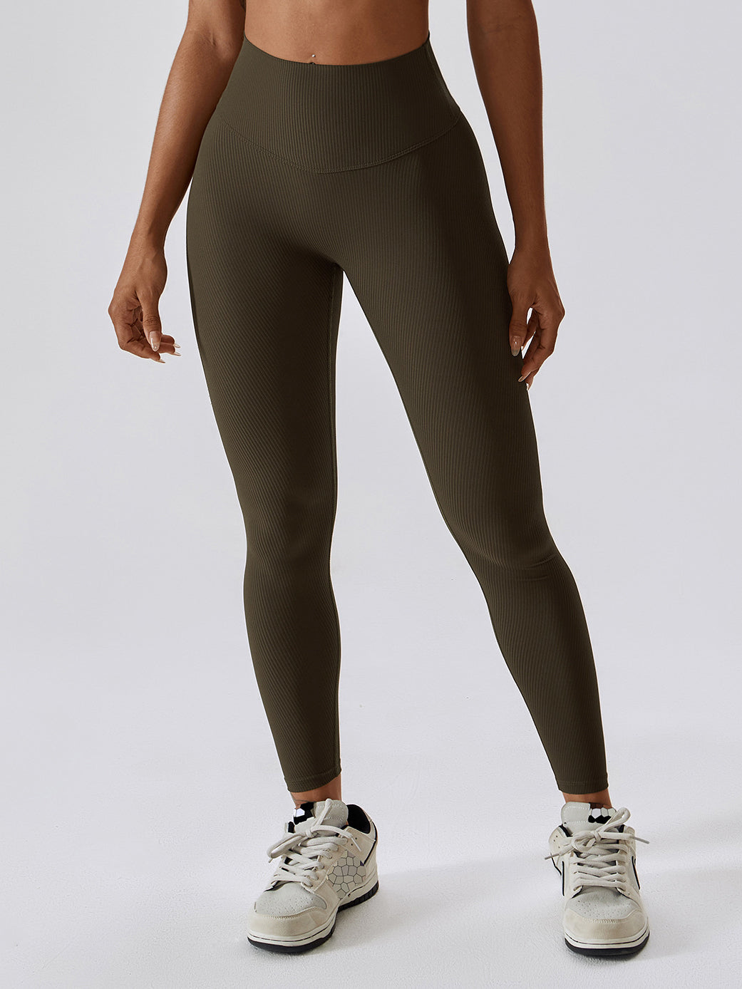 Gerippte Scrunch-Yoga-Leggings 