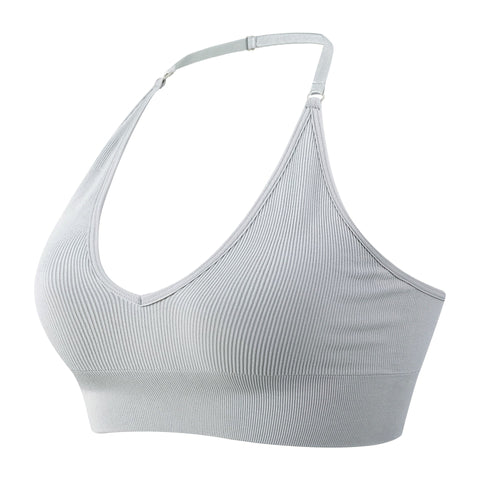 Deep V Low Back Hanging Neck Yoga Bra