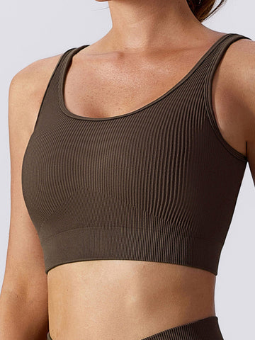 Live In – Geripptes, langes Crop-Top mit Riemchendesign 