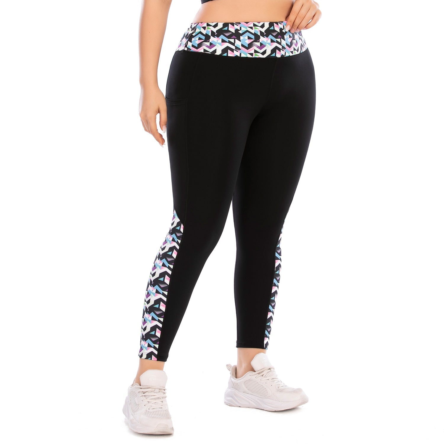 Pantalones de yoga de talla grande Conjuntos de entrenamiento Leggings con bolsillo