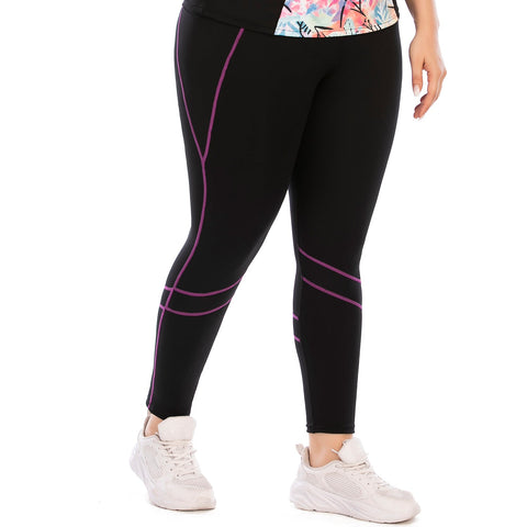 Leggings mit hoher Taille in Übergröße mit Tasche, Yoga- und Gym-Hose