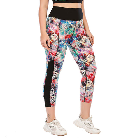 Leggings de yoga y gimnasia con estampado de talla grande para levantar los glúteos