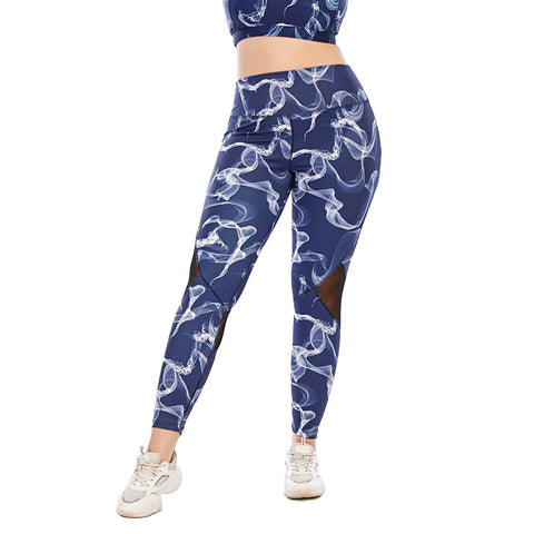 Pantalones de yoga estampados para tallas grandes con bolsillo