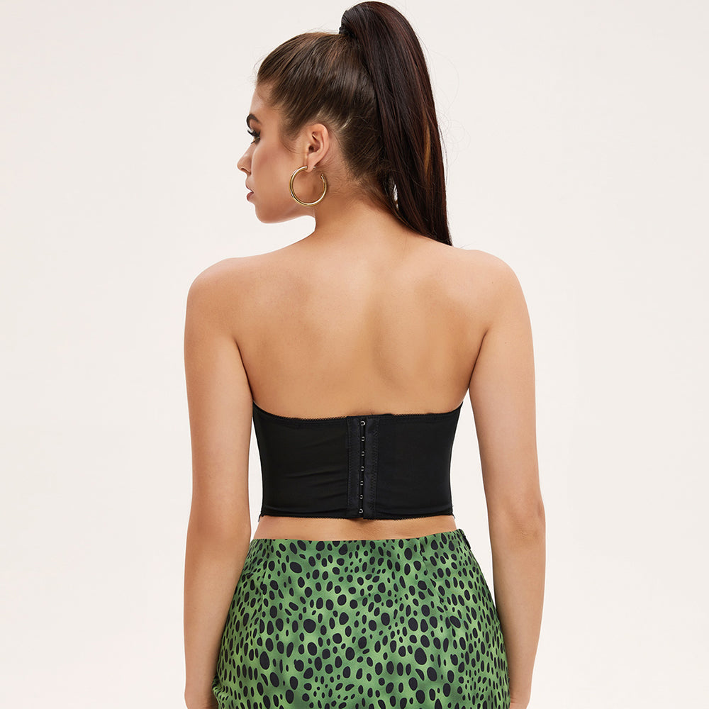 Kurzes Bustier-Top aus Spitze