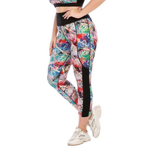 Leggings de yoga y gimnasia con estampado de talla grande para levantar los glúteos