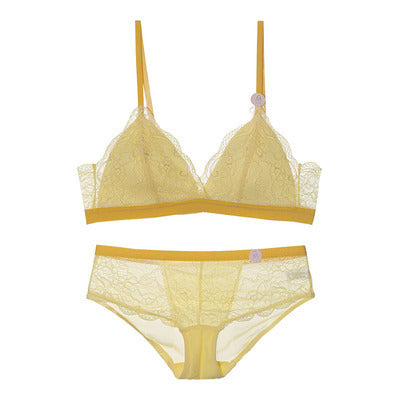 Push-Up-Dessous-Set mit dünnen Triangel-Cups und Spitze