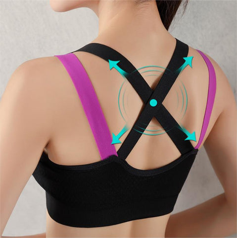 Cross-Strap Back Medium Support Sports Yoga Wireless Bra