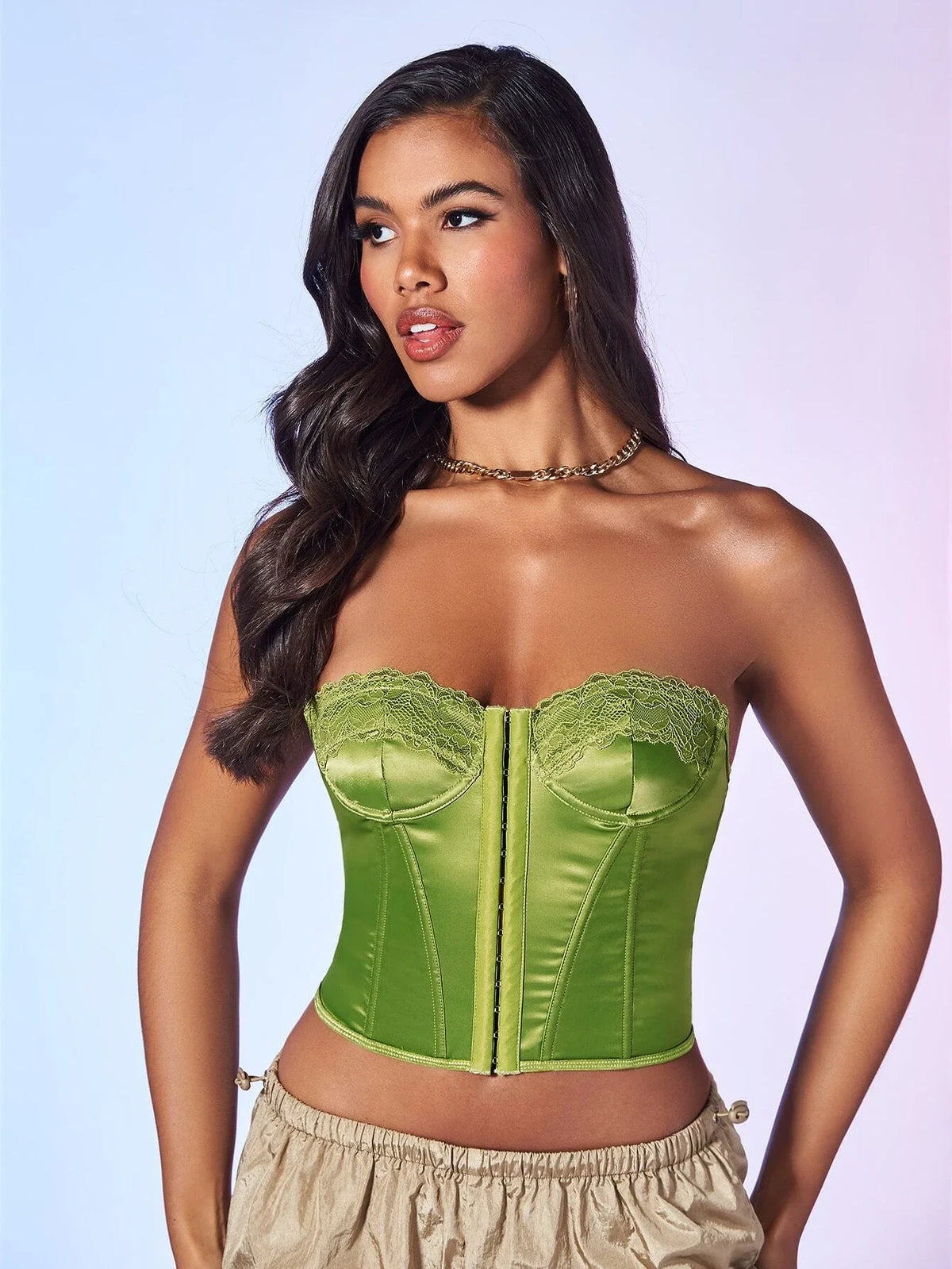 Rückenfreies Bustier-Tube-Top mit Schnürung