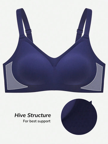 Plus Wireless Lounge Bra Blue