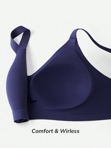 Plus Wireless Lounge Bra Blue