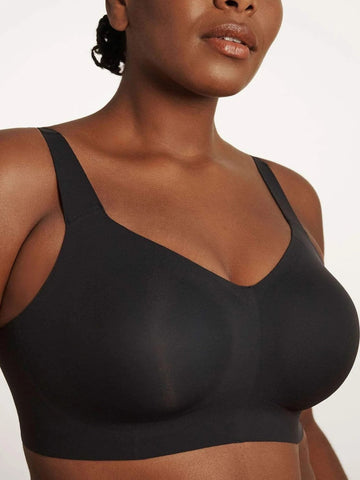 Mid-Rise Neckline Wireless Bra Black