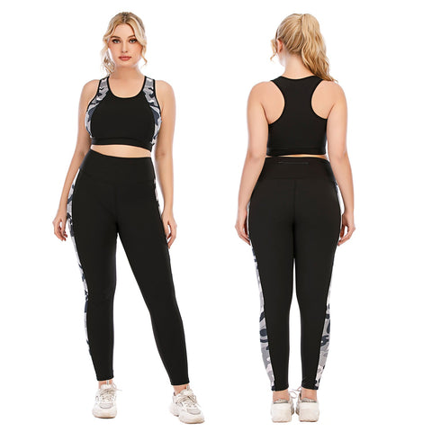 Conjunto de entrenamiento de 2 piezas, leggings de cintura alta, conjunto de yoga y gimnasio