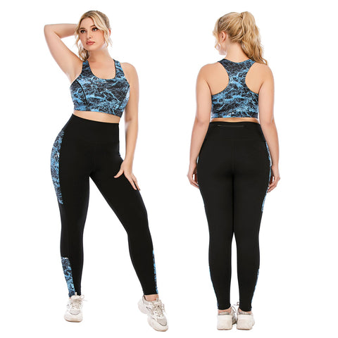 Trainingsset, 2-teiliges Outfit, Leggings mit hoher Taille, Yoga-Fitness-Set