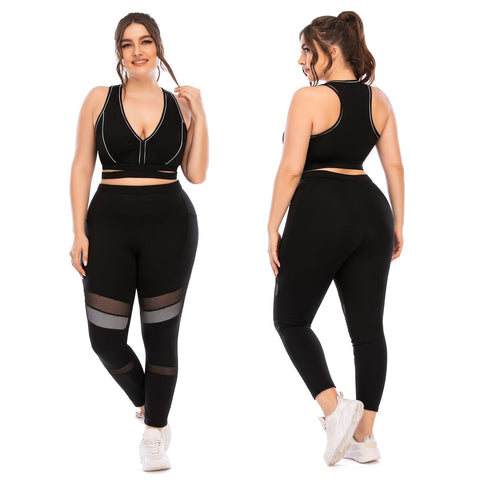 Plus Size Two Piece Set Yoga  Sportswear