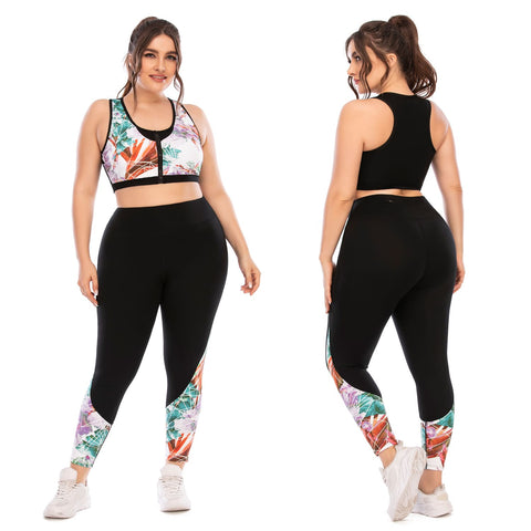 Trajes de yoga de talla grande con cremallera y ropa deportiva