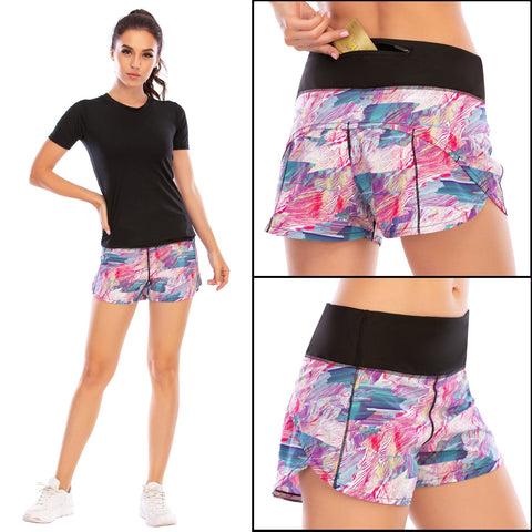 Pantalones cortos de playa mini casuales estampados con bolsillo