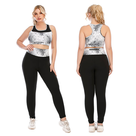 Conjunto de entrenamiento de 2 piezas, leggings de cintura alta, conjunto de yoga y gimnasio