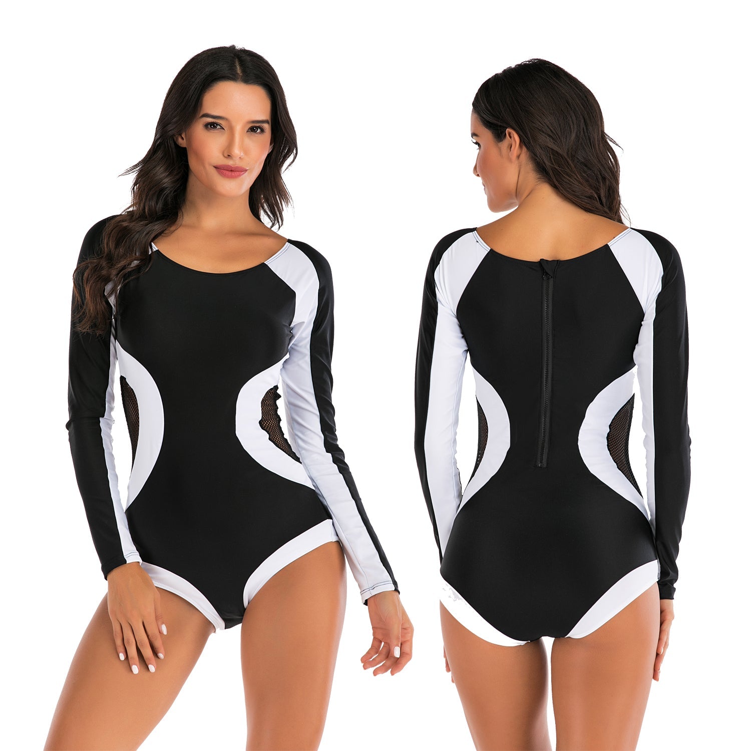 Traje de baño de una pieza Traje de baño Rash Guard Traje de baño con cremallera