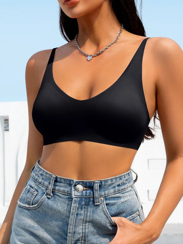 Solid Seamless Bralette Black