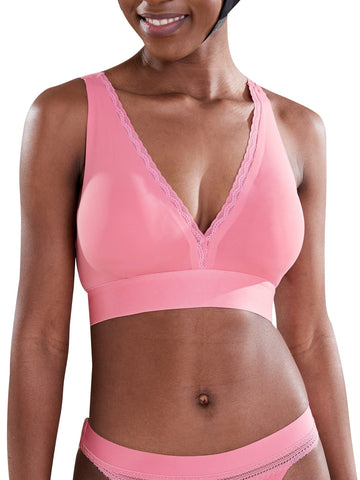 Bralettes para mujer Sujetadores con escote en V para mujer HotPink