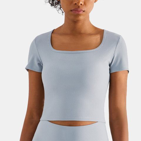 Square Neck Cropped Sports Top