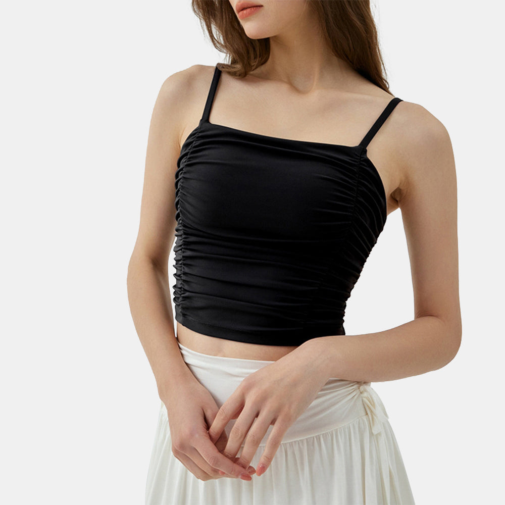 Ruched Cropped Sports Top