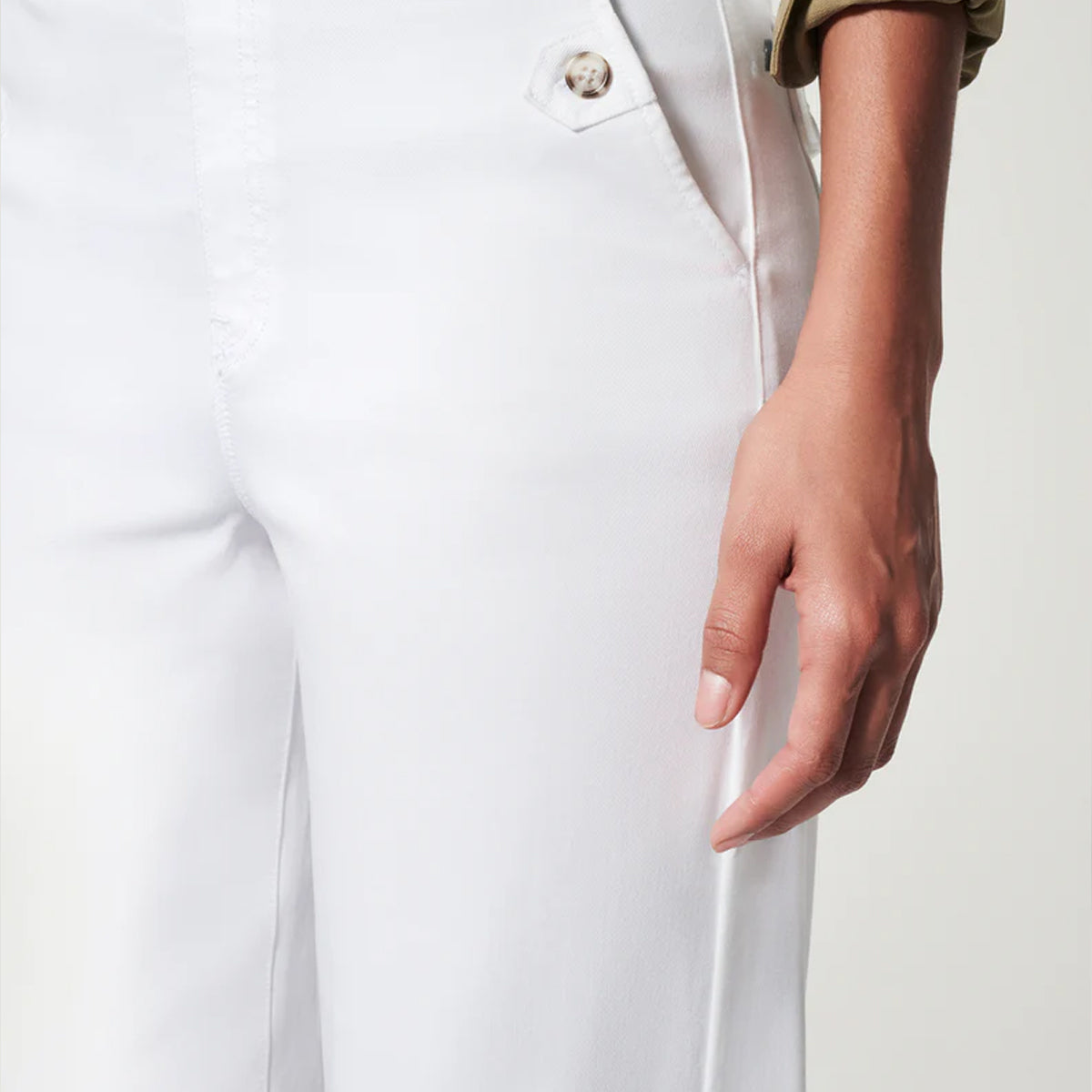 Stretch Twill Cropped Wide Leg Pant