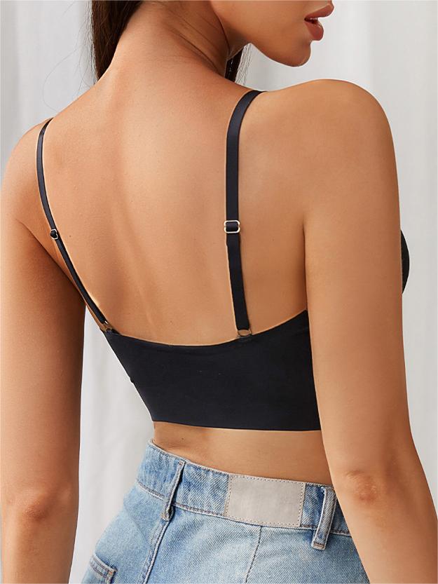 Low Back Lace Border Wireless Bra