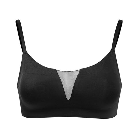 Mesh Splicing Seamless Comfort Non-Steel Ring Wireless Bra