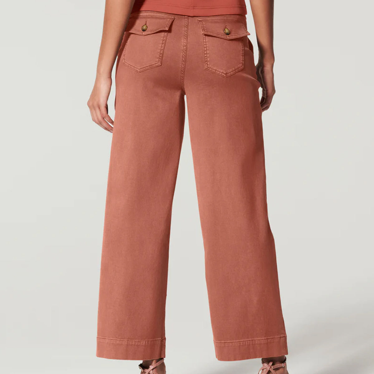 Stretch Twill Cropped Wide Leg Pant