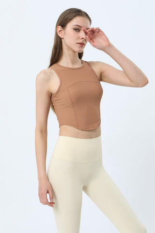 Yoga-Tanktop mit abgerundetem Saum