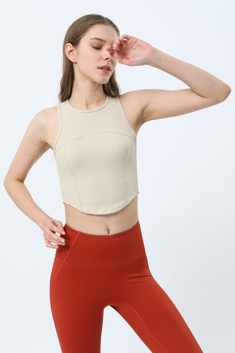 Yoga-Tanktop mit abgerundetem Saum