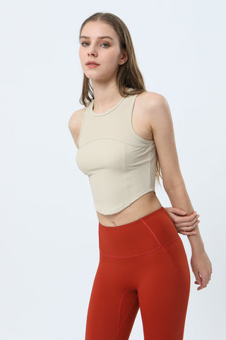 Yoga-Tanktop mit abgerundetem Saum