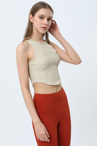 Yoga-Tanktop mit abgerundetem Saum