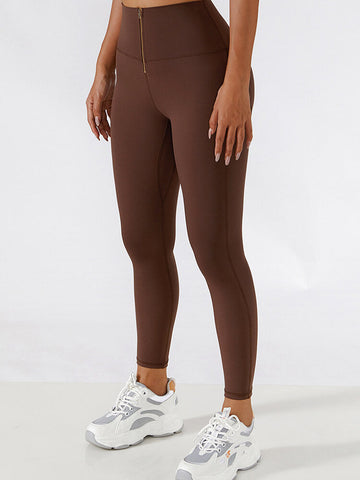 Empowered Leggings mit Reißverschluss vorne und hoher Taille