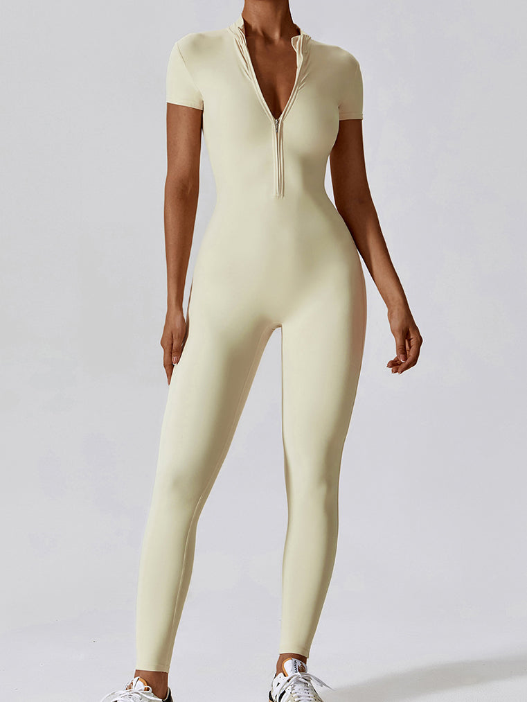 Air Cloud Langer Legging-Bodysuit mit Reißverschluss 