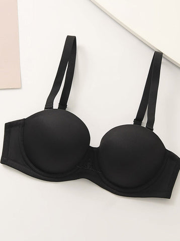 Full Figure Strapless Underwire Multiway Contour Bra-Black